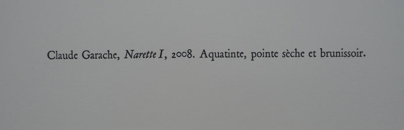 Claude GARACHE : Nu féminin (ou Narette I), Gravure originale (photo de détail 5) - Crédit photo : Galerie Art.Paris