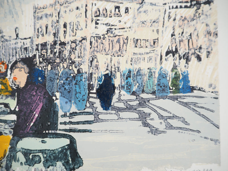 Georges ROUDNEFF : Le centre-ville, Gravure sur bois originale (photo de détail 5) - Crédit photo : Galerie Art.Paris