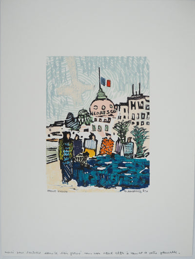 Georges ROUDNEFF : Nice, Le Negresco, Gravure sur bois originale (photo de détail 3) - Crédit photo : Galerie Art.Paris