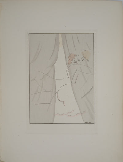 Gustave BUCHET : L'étreinte dissimulée, Gravure originale (photo de détail 3) - Crédit photo : Galerie Art.Paris