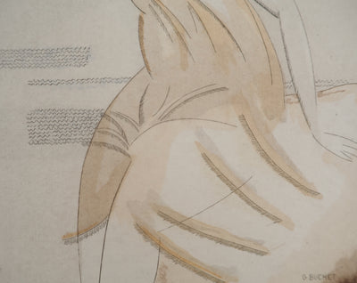 Gustave BUCHET : Le désespoir de Sappho, Gravure originale (photo de détail 5) - Crédit photo : Galerie Art.Paris