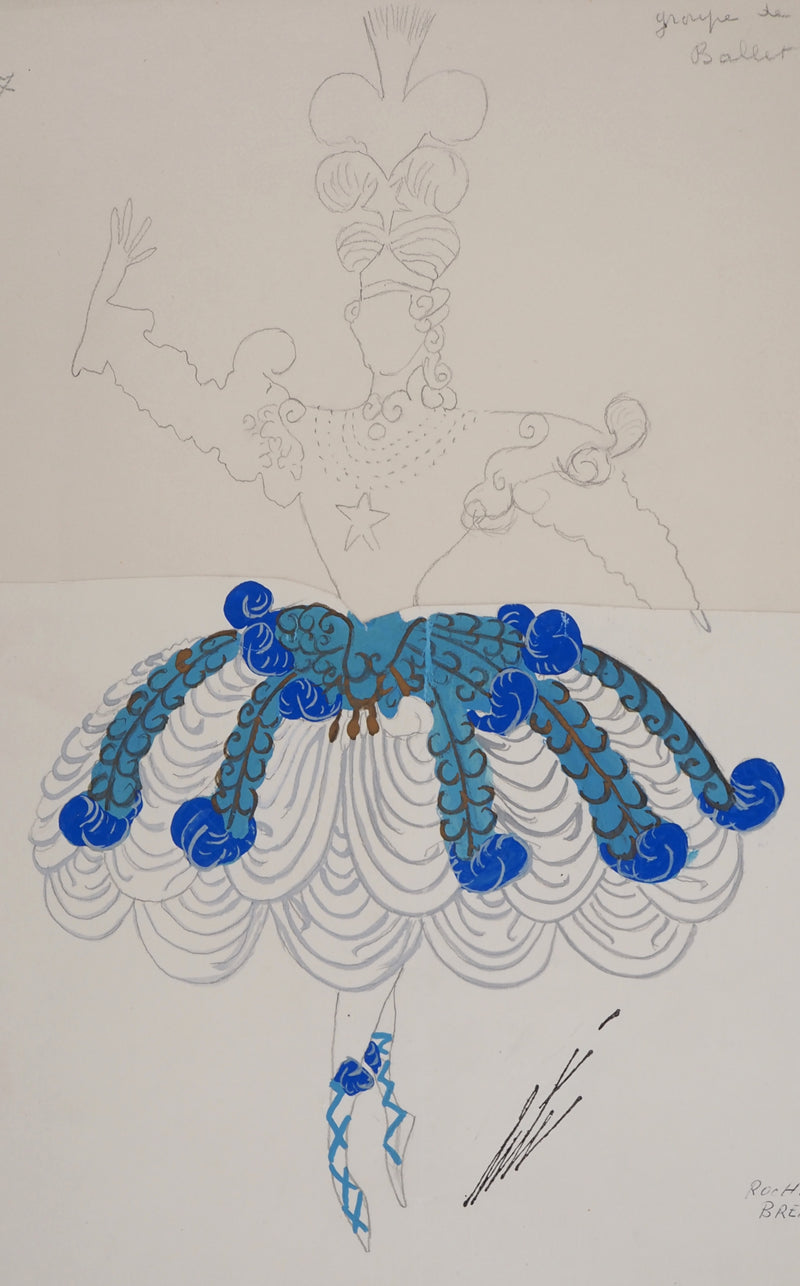 ERTE : La danseuse de ballet, Gouache originale signée