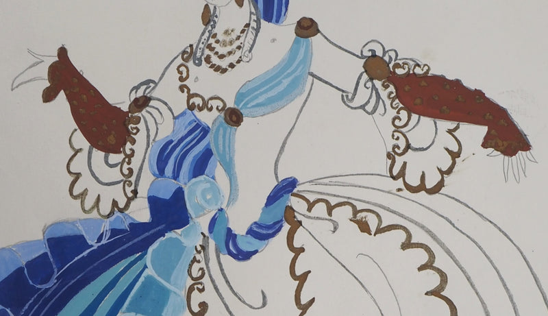 ERTE : Grande robe de bal, Gouache originale signée