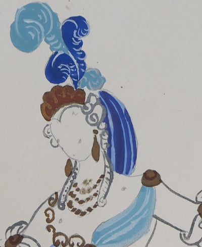 ERTE : Grande robe de bal, Gouache originale signée