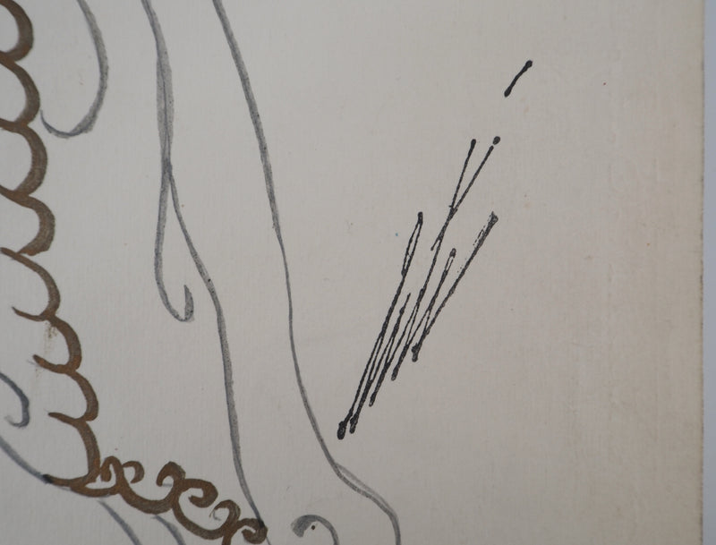 ERTE : Grande robe de bal, Gouache originale signée