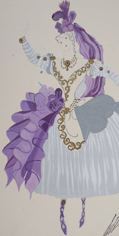 ERTE : Danseuse sur les pointes, Gouache originale signée