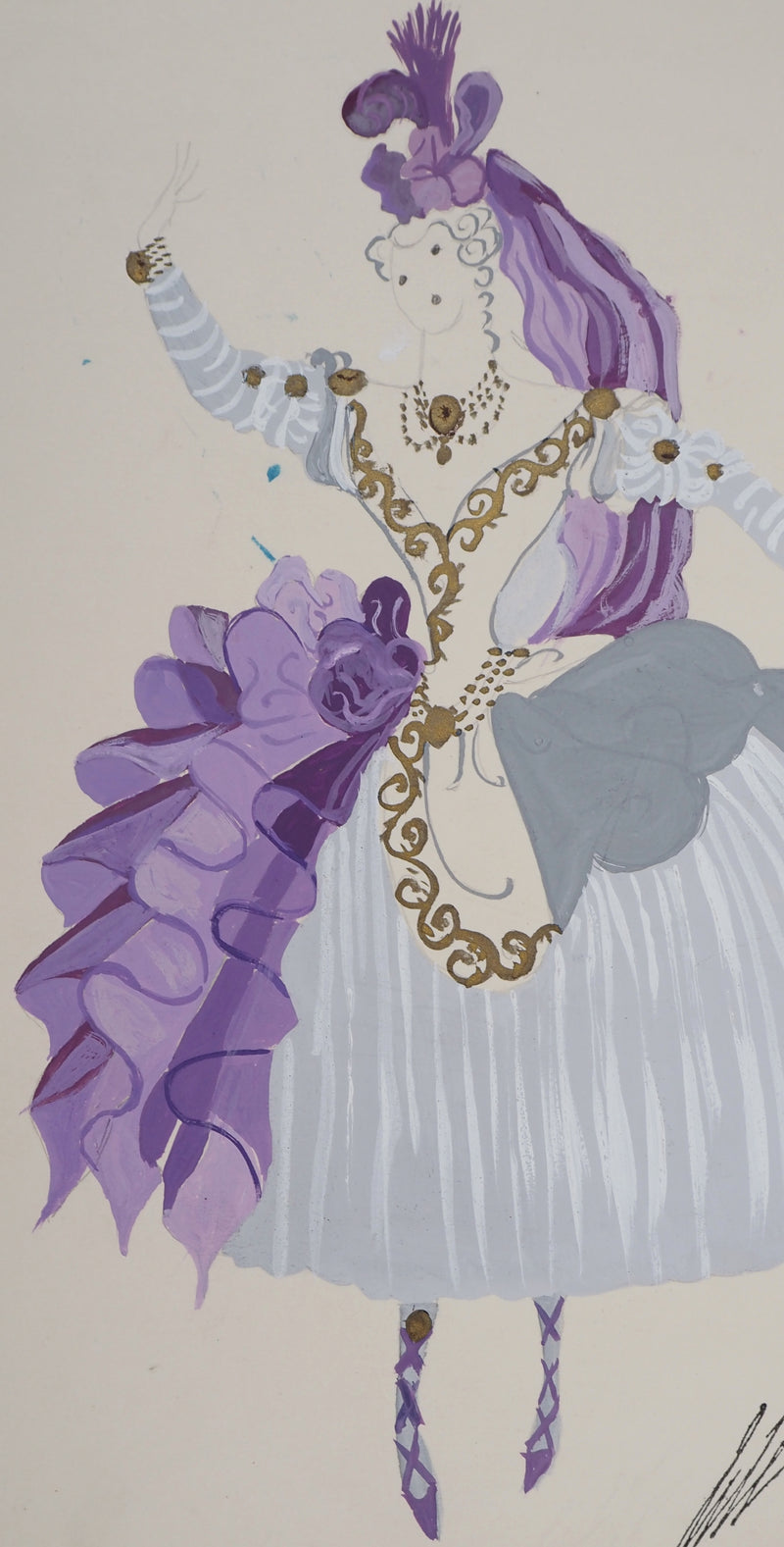 ERTE : Danseuse sur les pointes, Gouache originale signée