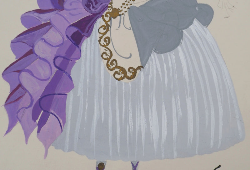 ERTE : Danseuse sur les pointes, Gouache originale signée