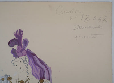 ERTE : Danseuse sur les pointes, Gouache originale signée