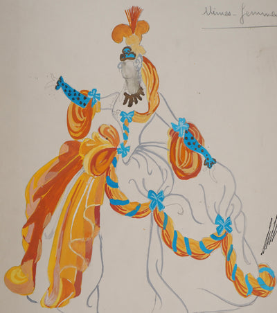 ERTE : La reine du bal, Gouache originale signée
