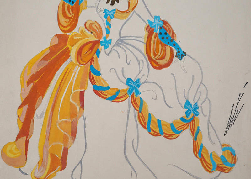 ERTE : La reine du bal, Gouache originale signée