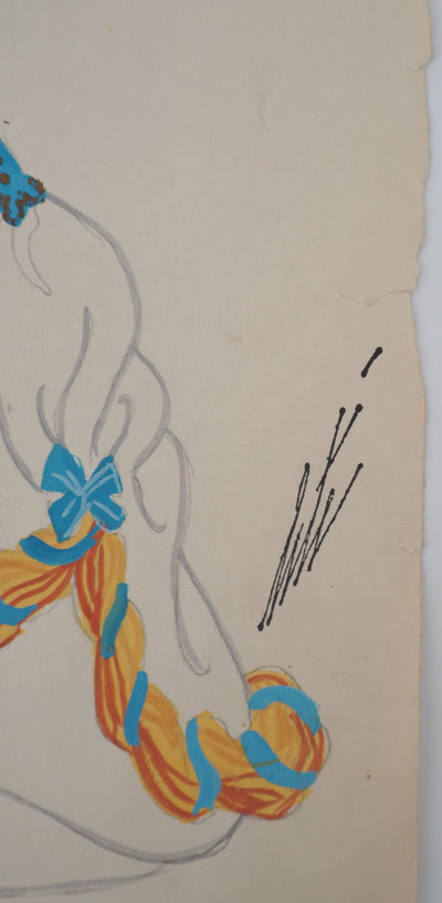 ERTE : La reine du bal, Gouache originale signée