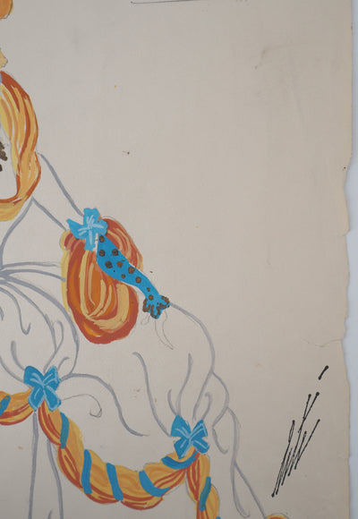ERTE : La reine du bal, Gouache originale signée