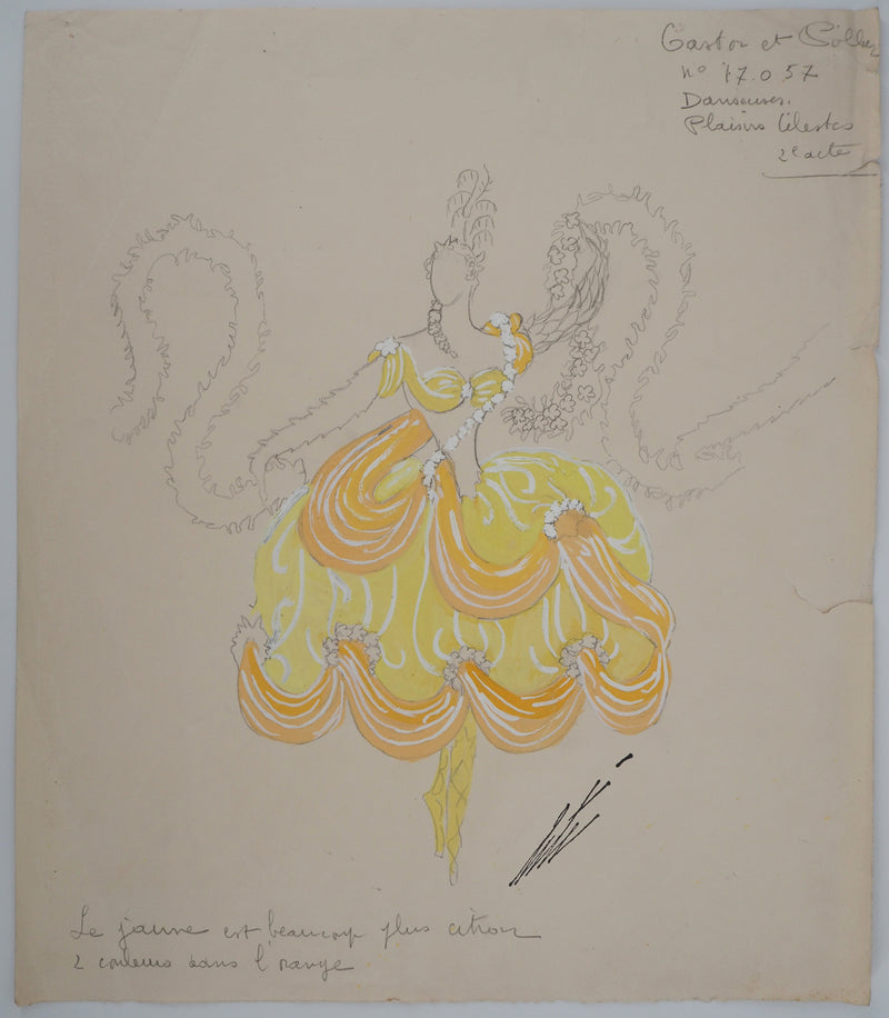 ERTE : Danseuse des plaisirs célestes, Gouache originale signée