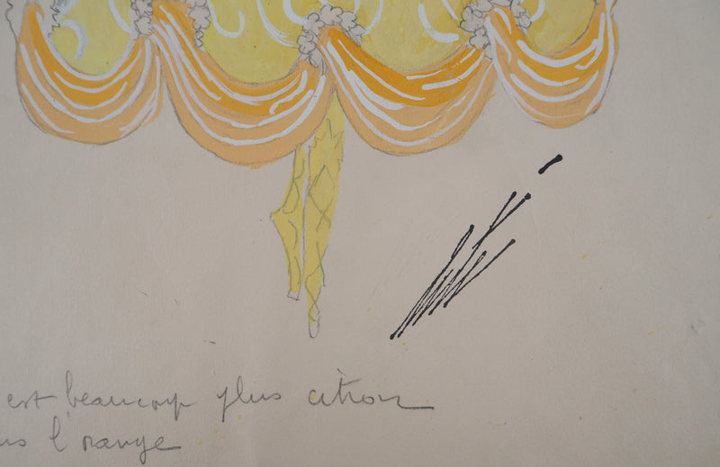 ERTE : Danseuse des plaisirs célestes, Gouache originale signée