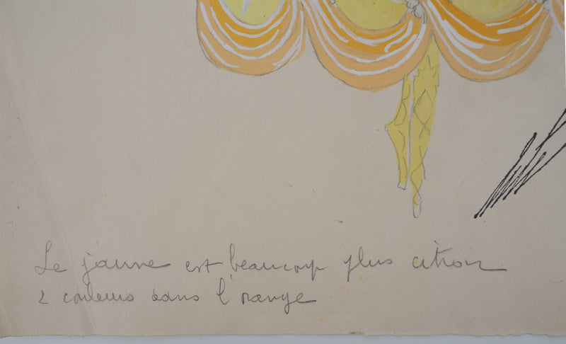 ERTE : Danseuse des plaisirs célestes, Gouache originale signée