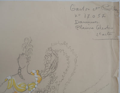 ERTE : Danseuse des plaisirs célestes, Gouache originale signée