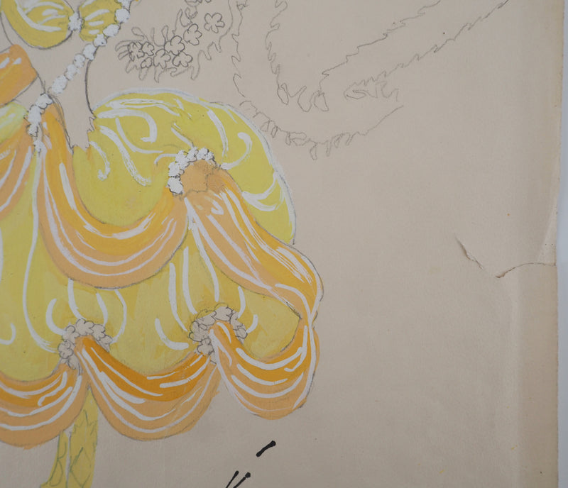 ERTE : Danseuse des plaisirs célestes, Gouache originale signée