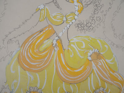 ERTE : Danseuse des plaisirs célestes, Gouache originale signée