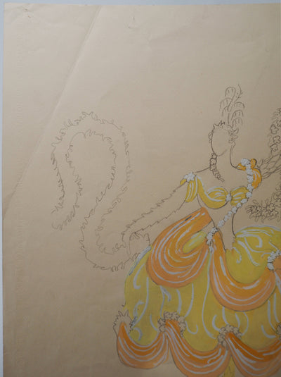 ERTE : Danseuse des plaisirs célestes, Gouache originale signée