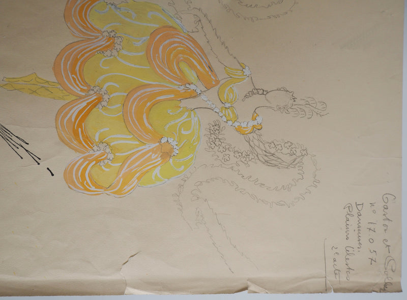 ERTE : Danseuse des plaisirs célestes, Gouache originale signée