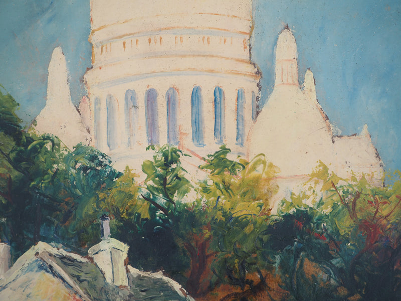 AF Elisée MACLET, Montmartre, Sacré Coeur, Öl auf Holz, signiert