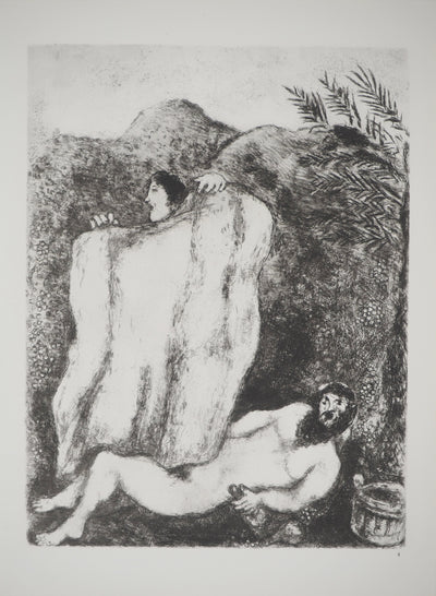 Marc CHAGALL : Le manteau étendu sur Noé, Héliogravure originale (vue générale) - Crédit photo : Galerie Art.Paris