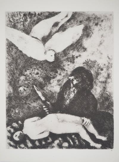 Marc CHAGALL : Abraham sur le point d'immoler son fils, Héliogravure originale (vue générale) - Crédit photo : Galerie Art.Paris