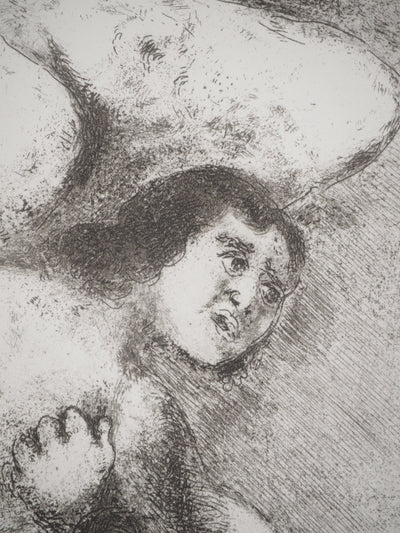 Marc CHAGALL : La lutte de Jacob avec l'ange, Héliogravure originale (photo de détail 2) - Crédit photo : Galerie Art.Paris