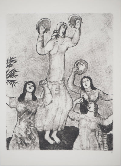 Marc CHAGALL : La sœur de Moïse célèbre la libération d'Israël, Héliogravure originale (vue générale) - Crédit photo : Galerie Art.Paris