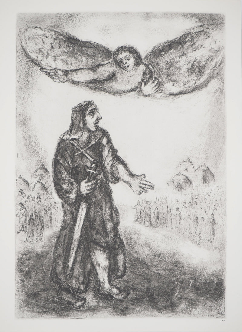 Marc CHAGALL : Josué écoute les ordres de Dieu, Héliogravure originale (vue générale) - Crédit photo : Galerie Art.Paris