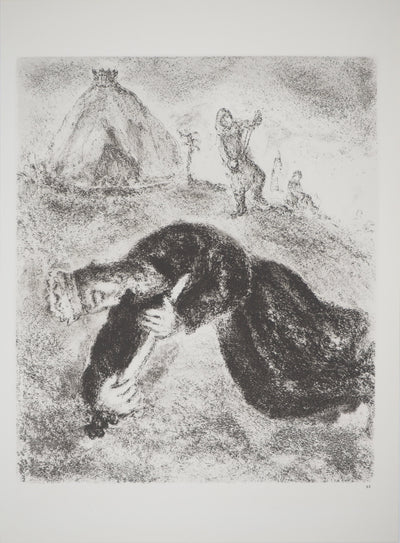 Marc CHAGALL : Saül se transperce de son épée, Héliogravure originale (vue générale) - Crédit photo : Galerie Art.Paris