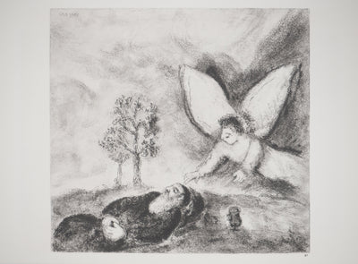 Marc CHAGALL : Elie réconforté par un ange, Héliogravure originale (vue générale) - Crédit photo : Galerie Art.Paris