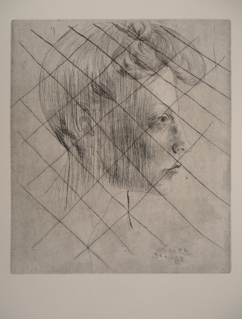 Pablo PICASSO : Saltimbanques : Tête de femme, Gravure originale (vue générale) - Crédit photo : Galerie Art.Paris