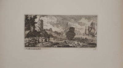 Famille PERELLE : Construction d'un navire, Gravure originale (photo de détail 3) - Crédit photo : Galerie Art.Paris