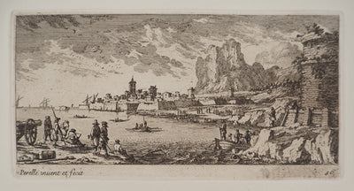 Famille PERELLE : Paysage avec des pêcheurs, Gravure originale (vue générale) - Crédit photo : Galerie Art.Paris