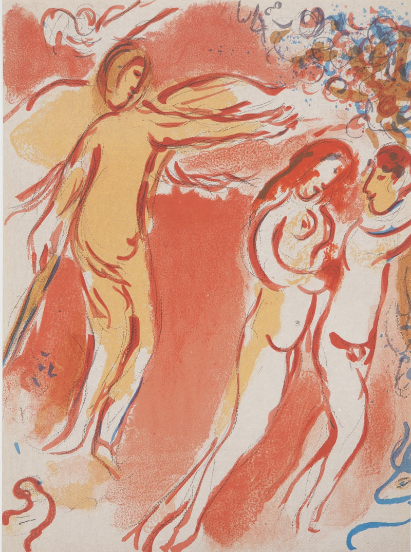 Marc CHAGALL : La Bible : Adam et Eve chassés du Paradis, Lithographie originale (photo de détail 2) - Crédit photo : Galerie Art.Paris