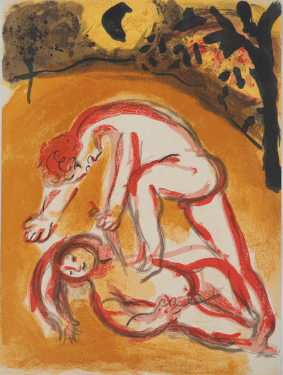 Marc CHAGALL : La Bible : Cain et Abel, Lithographie originale (vue générale) - Crédit photo : Galerie Art.Paris