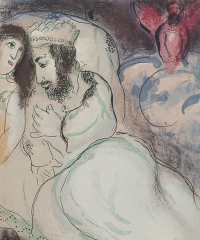 Marc CHAGALL : La Bible : Le rêve de Abimelech, Lithographie originale (vue générale) - Crédit photo : Galerie Art.Paris