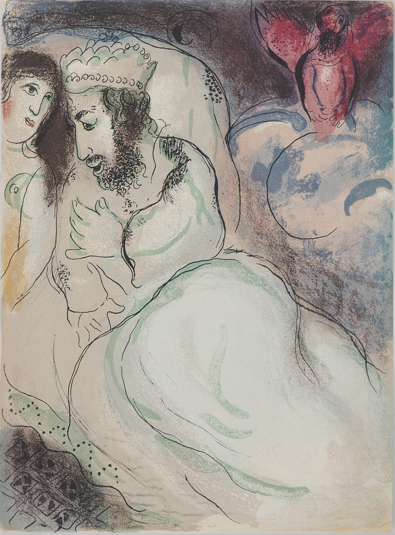 Marc CHAGALL : La Bible : Le rêve de Abimelech, Lithographie originale (photo de détail 2) - Crédit photo : Galerie Art.Paris