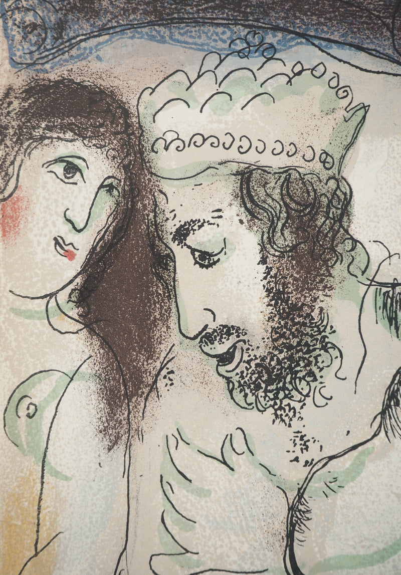 Marc CHAGALL : La Bible : Le rêve de Abimelech, Lithographie originale (photo de détail 4) - Crédit photo : Galerie Art.Paris