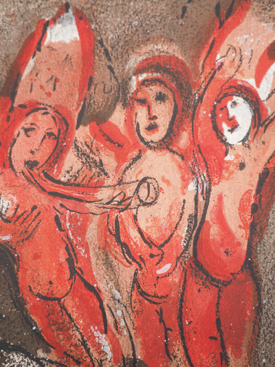 Marc CHAGALL : La Bible : Sara et les anges, Lithographie originale (photo de détail 5) - Crédit photo : Galerie Art.Paris