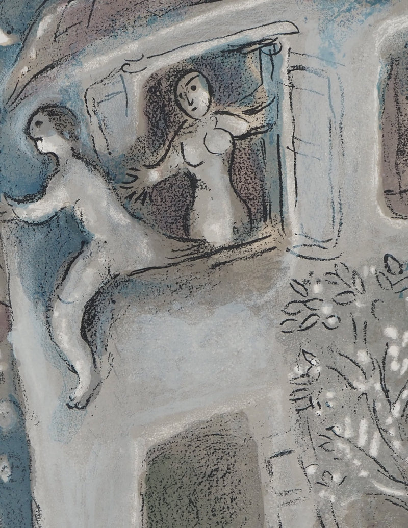 Marc CHAGALL : La Bible, La fuite de David, Lithographie originale (vue générale) - Crédit photo : Galerie Art.Paris