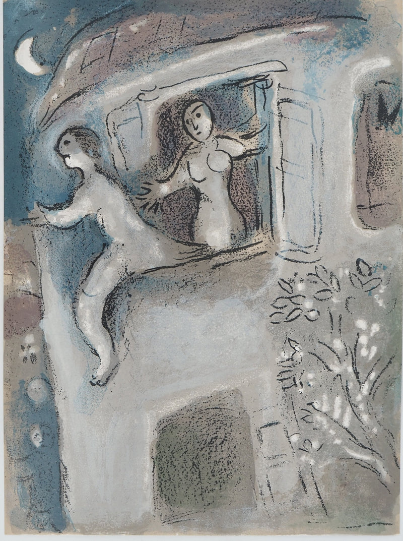 Marc CHAGALL : La Bible, La fuite de David, Lithographie originale (photo de détail 2) - Crédit photo : Galerie Art.Paris