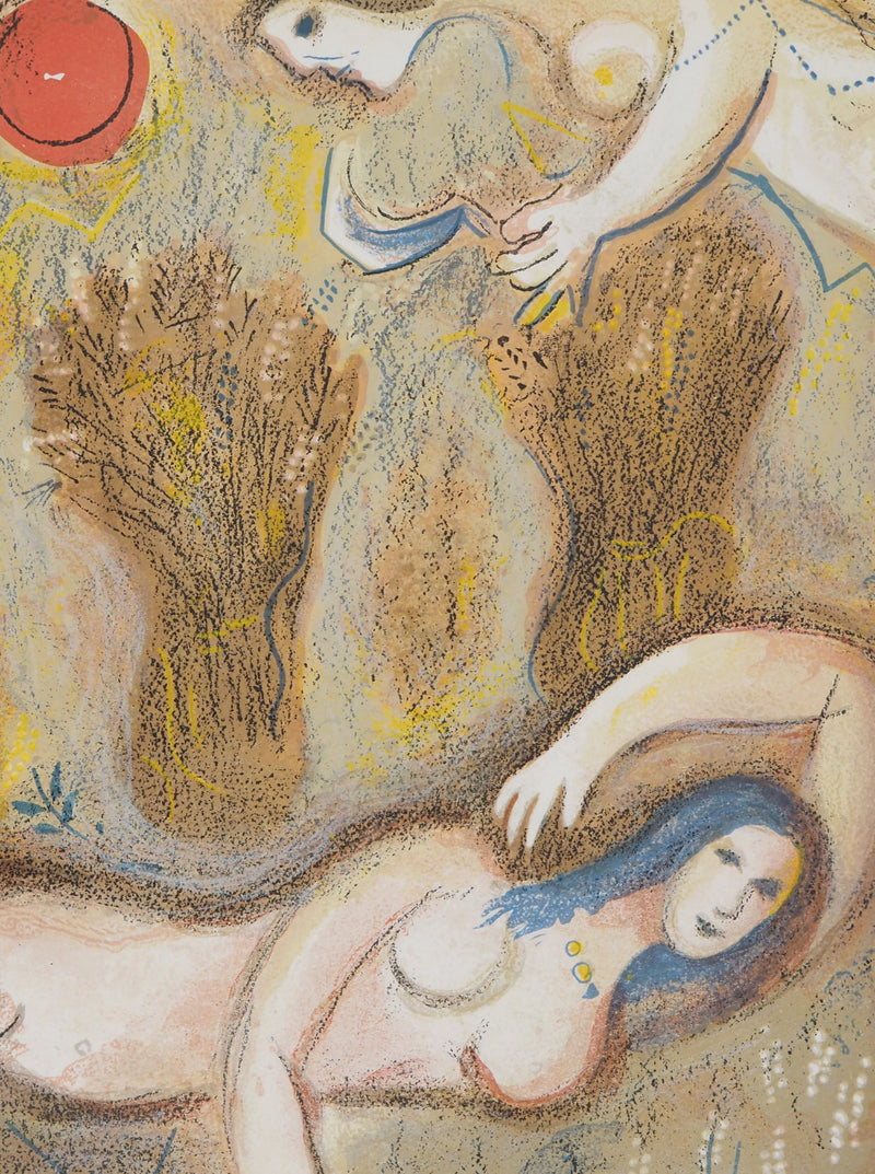 Marc CHAGALL : La Bible, La jeune fille dans le champs, Lithographie originale (photo de détail 2) - Crédit photo : Galerie Art.Paris