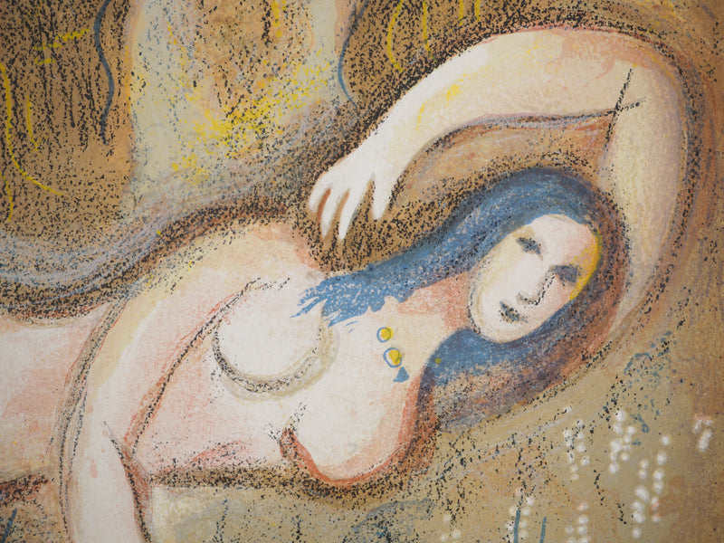 Marc CHAGALL : La Bible, La jeune fille dans le champs, Lithographie originale (photo de détail 5) - Crédit photo : Galerie Art.Paris