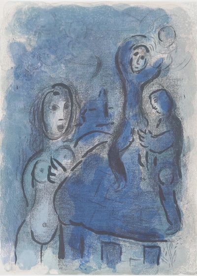 Marc CHAGALL : La Bible, Les espions de Jéricho au clair de lune, Lithographie originale (vue générale) - Crédit photo : Galerie Art.Paris