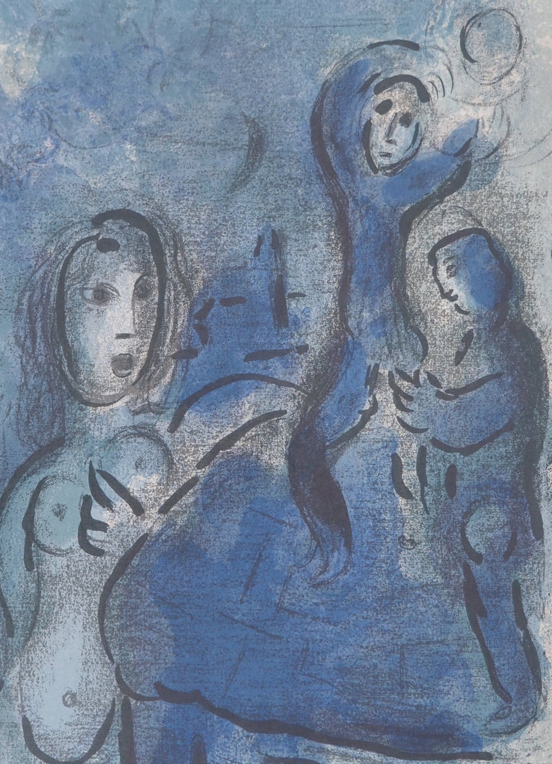 Marc CHAGALL : La Bible, Les espions de Jéricho au clair de lune, Lithographie originale (photo de détail 2) - Crédit photo : Galerie Art.Paris