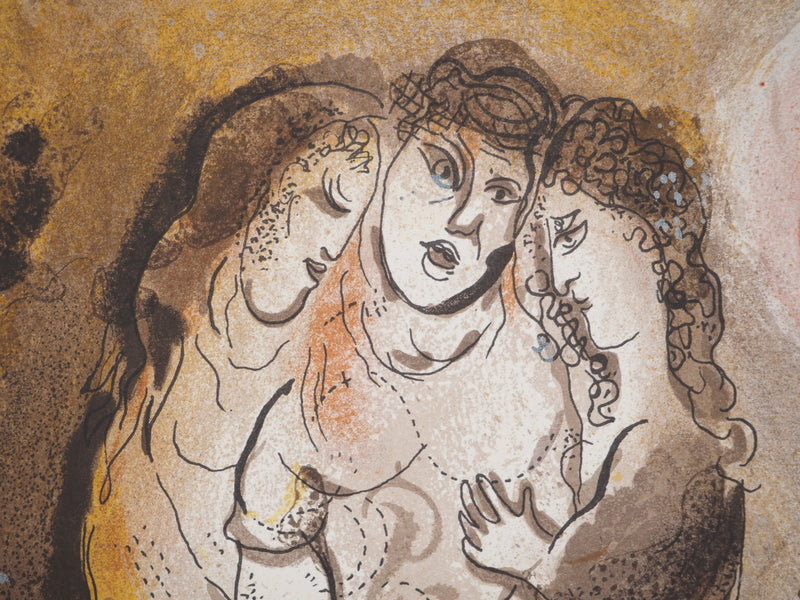 Marc CHAGALL : La Bible, Noémie et ses filles, Lithographie originale (photo de détail 3) - Crédit photo : Galerie Art.Paris