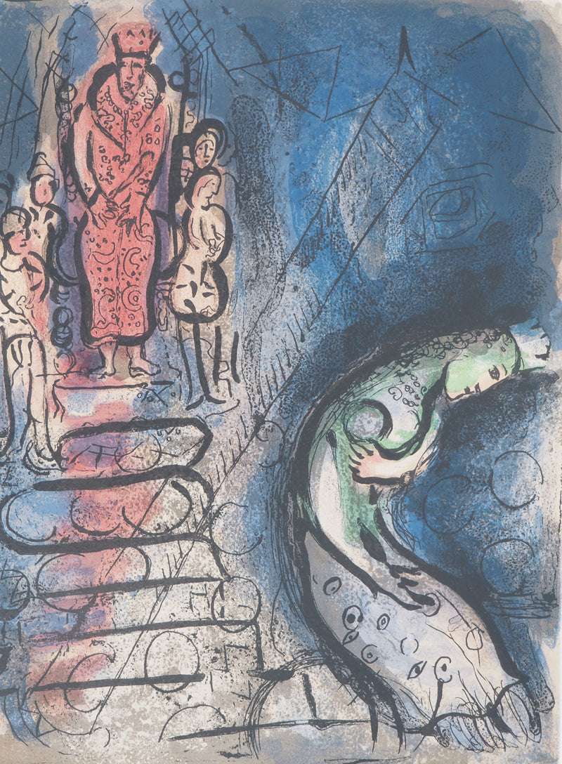 Marc CHAGALL : La Bible, Vasthi chassée, Lithographie originale (photo de détail 2) - Crédit photo : Galerie Art.Paris